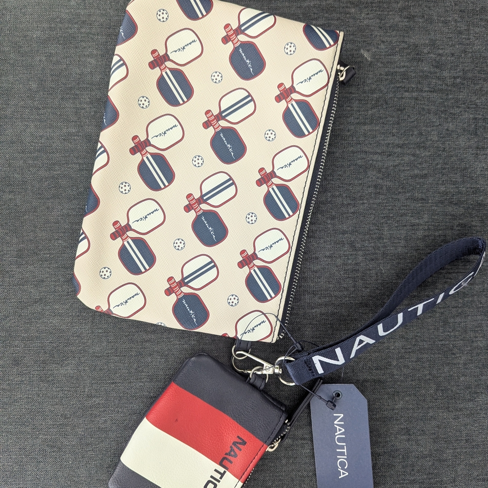 Nautica Patterned Wristlet and Card Holder